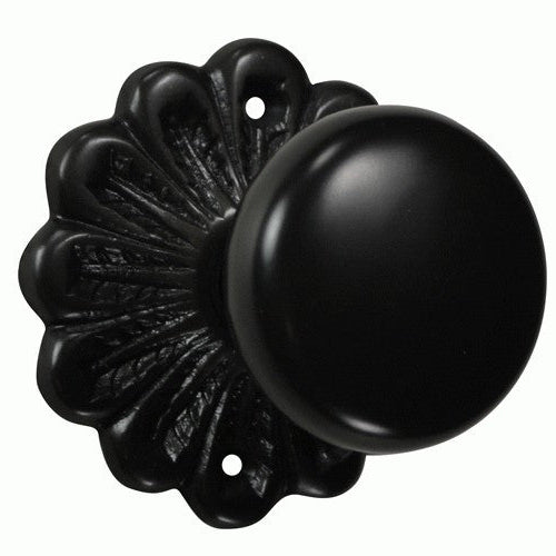 Traditional™ Maltesia Flower Rosette Door Set with Round Brass Door Knobs (Several Finishes Available)