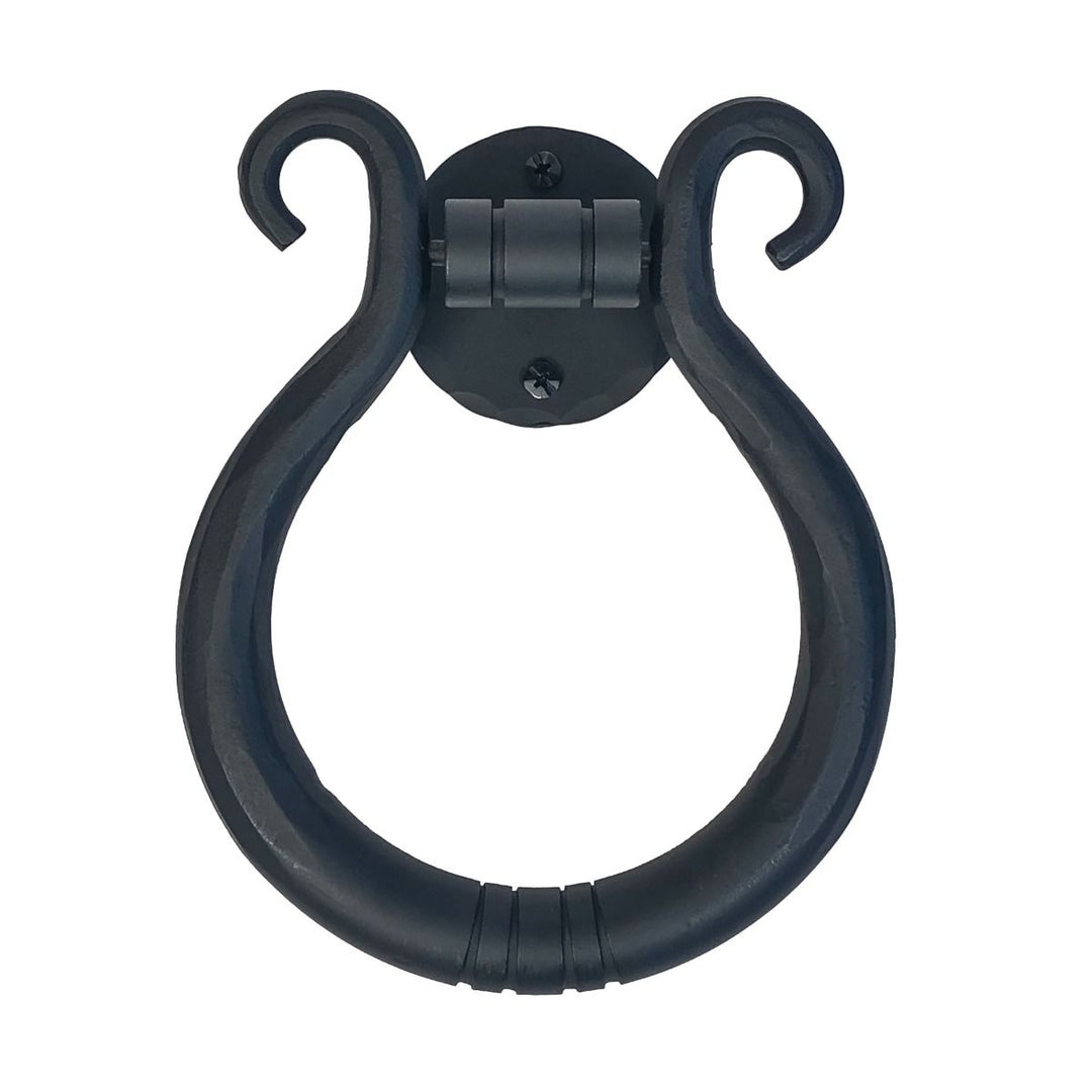 Antique Hardware 8 1/3 Inch Oversized Iron Art Hand Forged Tuscan Door Knocker (Black Iron Finish) Door Knockers