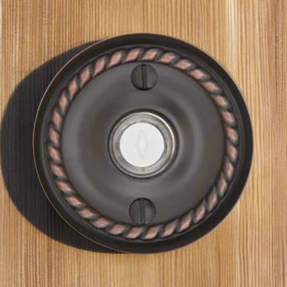 ##Antique Hardware## Emtek 2401 Doorbell Button With Rope Rosette