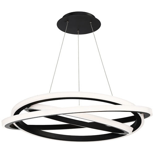 ##Antique Hardware## Veloce LED Black Chandelier Ceiling Light 38in
