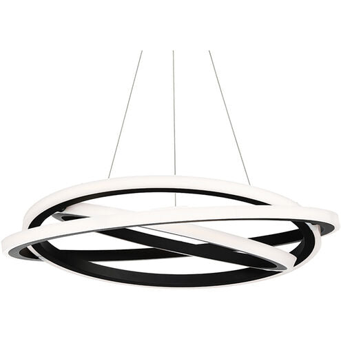 ##Antique Hardware## Veloce LED Black Chandelier Ceiling Light 38in