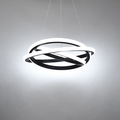 ##Antique Hardware## Veloce LED Black Chandelier Ceiling Light 38in