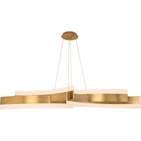 ##Antique Hardware## Arcs LED Chandelier Ceiling Light 8 inch Aged Brass