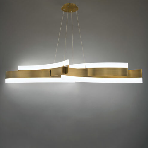 ##Antique Hardware## Arcs LED Chandelier Ceiling Light 8 inch Aged Brass