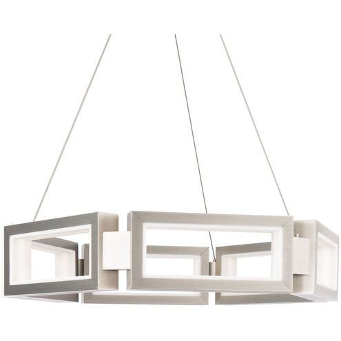 ##Antique Hardware## Mies 6 Light 24 inch Brushed Nickel Chandelier Ceiling Light