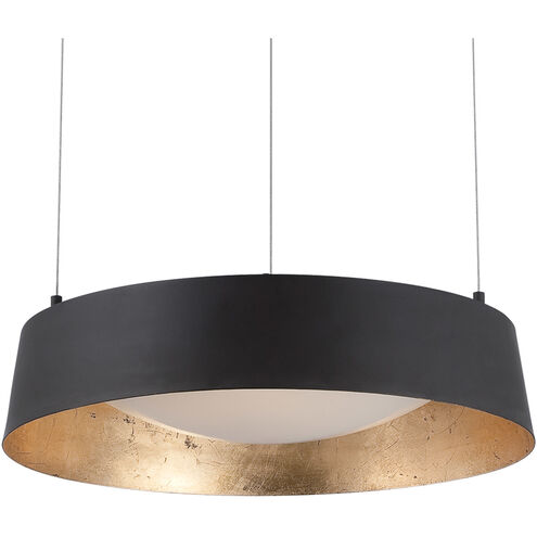 ##Antique Hardware## Gilt LED 18 inch Black Gold Leaf Chandelier Ceiling Light in Opulent Textured Gold Leaf Aluminum