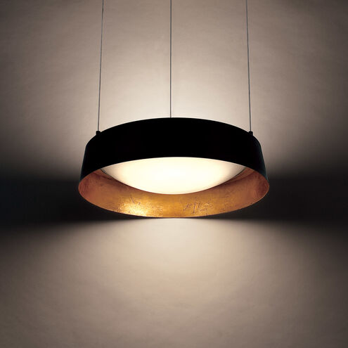 ##Antique Hardware## Gilt LED 18 inch Black Gold Leaf Chandelier Ceiling Light in Opulent Textured Gold Leaf Aluminum