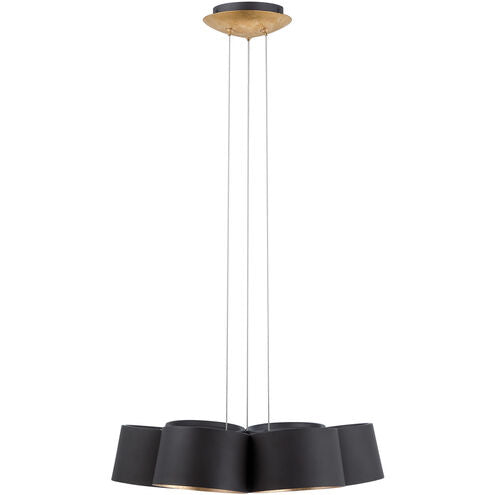 ##Antique Hardware## Marimba Gold Leaf Chandelier Ceiling Light in 18in LED 18 inch Black