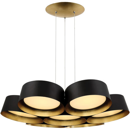 ##Antique Hardware## Marimba Gold Leaf Chandelier Ceiling Light in 18in LED 18 inch Black