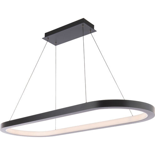 ##Antique Hardware## Racetrack Chandelier Ceiling Light in 2700K LED 17 inch Black
