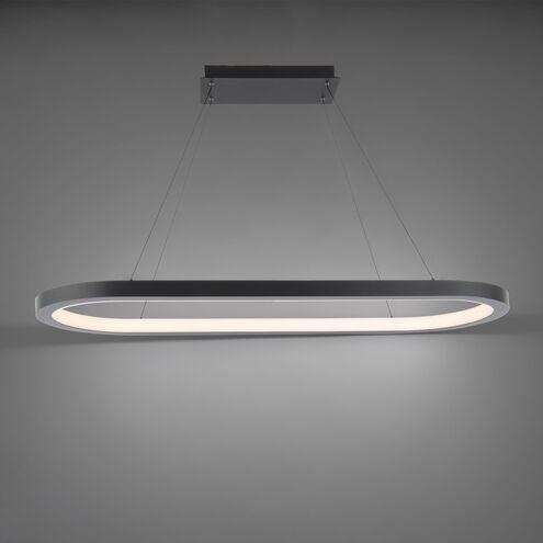 ##Antique Hardware## Racetrack Chandelier Ceiling Light in 3500K LED 17 inch Black