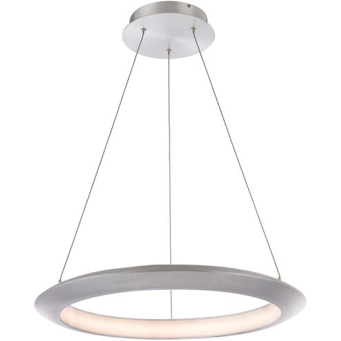 ##Antique Hardware## The Ring LED Brushed Aluminum Chandelier Ceiling Light 3000K 24in