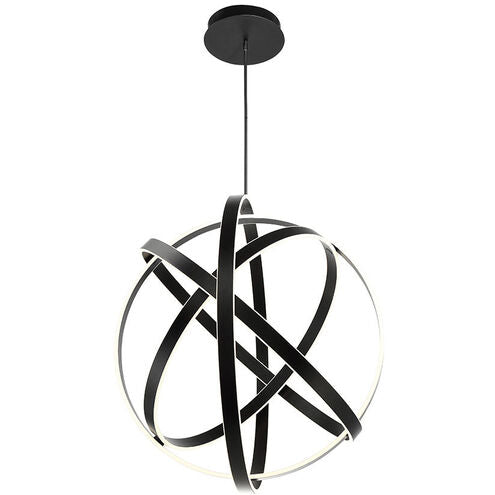 ##Antique Hardware## Kinetic LED Black Chandelier Ceiling Light 38in