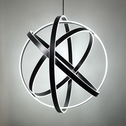 ##Antique Hardware## Kinetic LED Black Chandelier Ceiling Light 38in