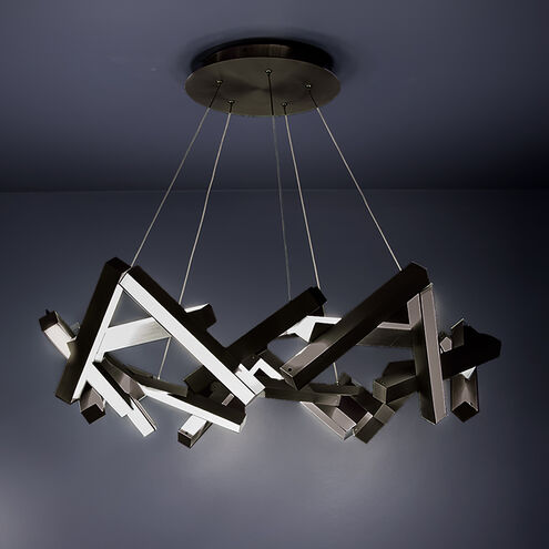 ##Antique Hardware## Chaos LED Black Chandelier Ceiling Light in 21, 34in