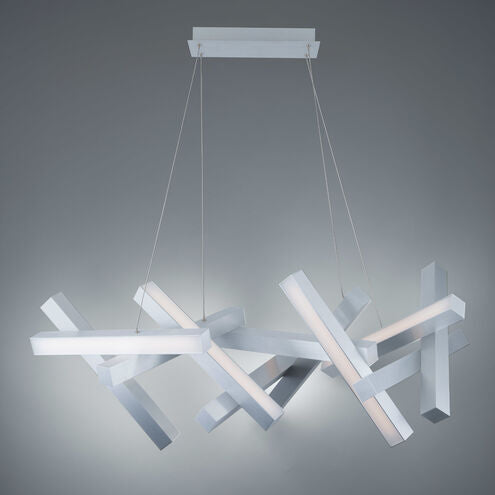 ##Antique Hardware## Chaos LED 21 inch Brushed Aluminum Chandelier Ceiling Light in 11