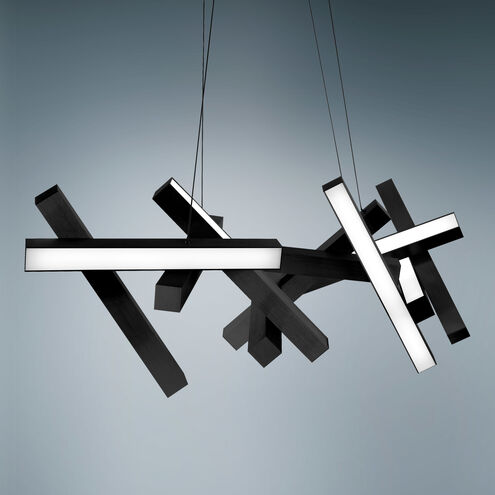##Antique Hardware## Chaos LED 21 inch Black Chandelier Ceiling Light in 11