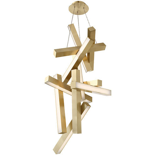 ##Antique Hardware## Chaos Vertical Chandelier Ceiling Light in 12 49iN LED 23 inch Aged Brass