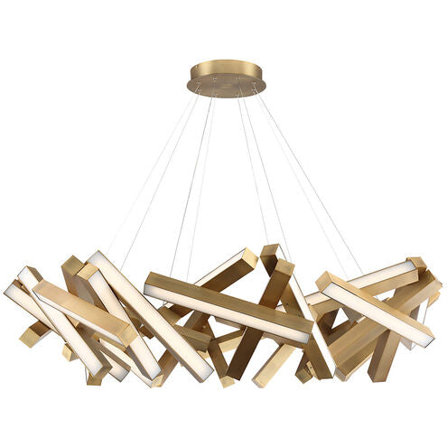 ##Antique Hardware## Chaos LED 61 inch Aged Brass Chandelier Ceiling Light in 31