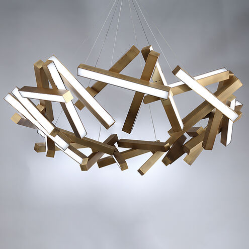 ##Antique Hardware## Chaos LED 61 inch Aged Brass Chandelier Ceiling Light in 31