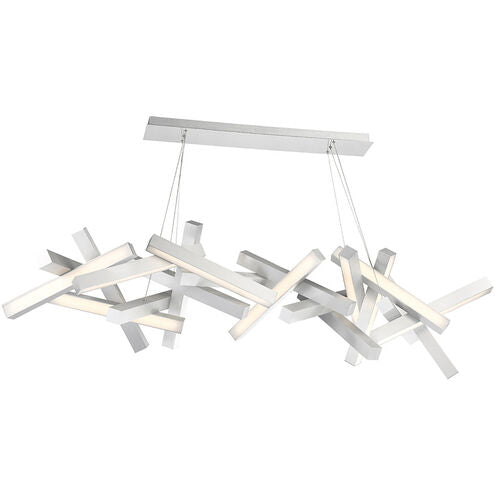 ##Antique Hardware## Chaos LED 72 inch Brushed Aluminum Chandelier Ceiling Light in 19