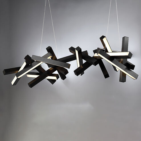 ##Antique Hardware## Chaos LED 72 inch Black Chandelier Ceiling Light in 19