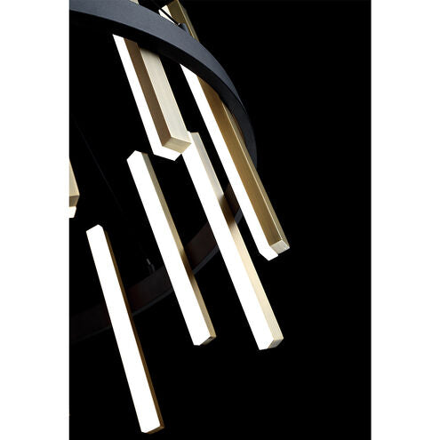 ##Antique Hardware## Harmonix LED 24 inch Black Aged Brass Chandelier Ceiling Light in 24in.