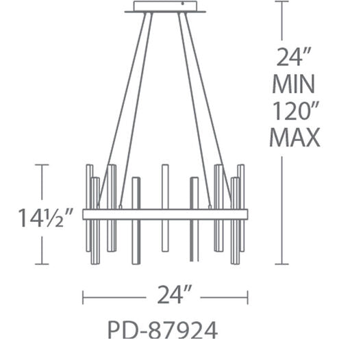 ##Antique Hardware## Harmonix LED 24 inch Black Aged Brass Chandelier Ceiling Light in 24in.