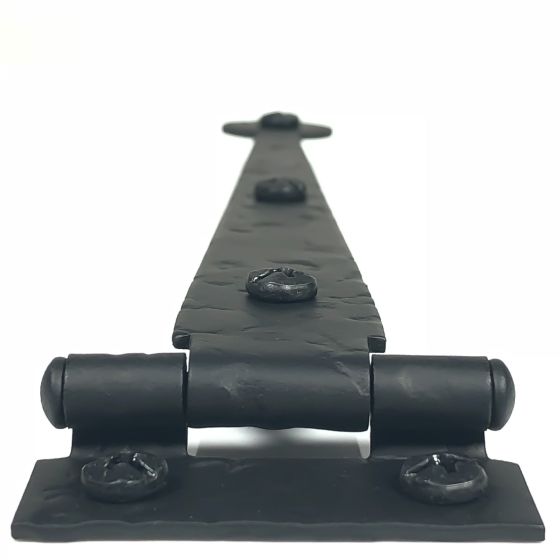 Pair 6 Inch Rough Iron Bean Strap Hinge (Flush Mount)