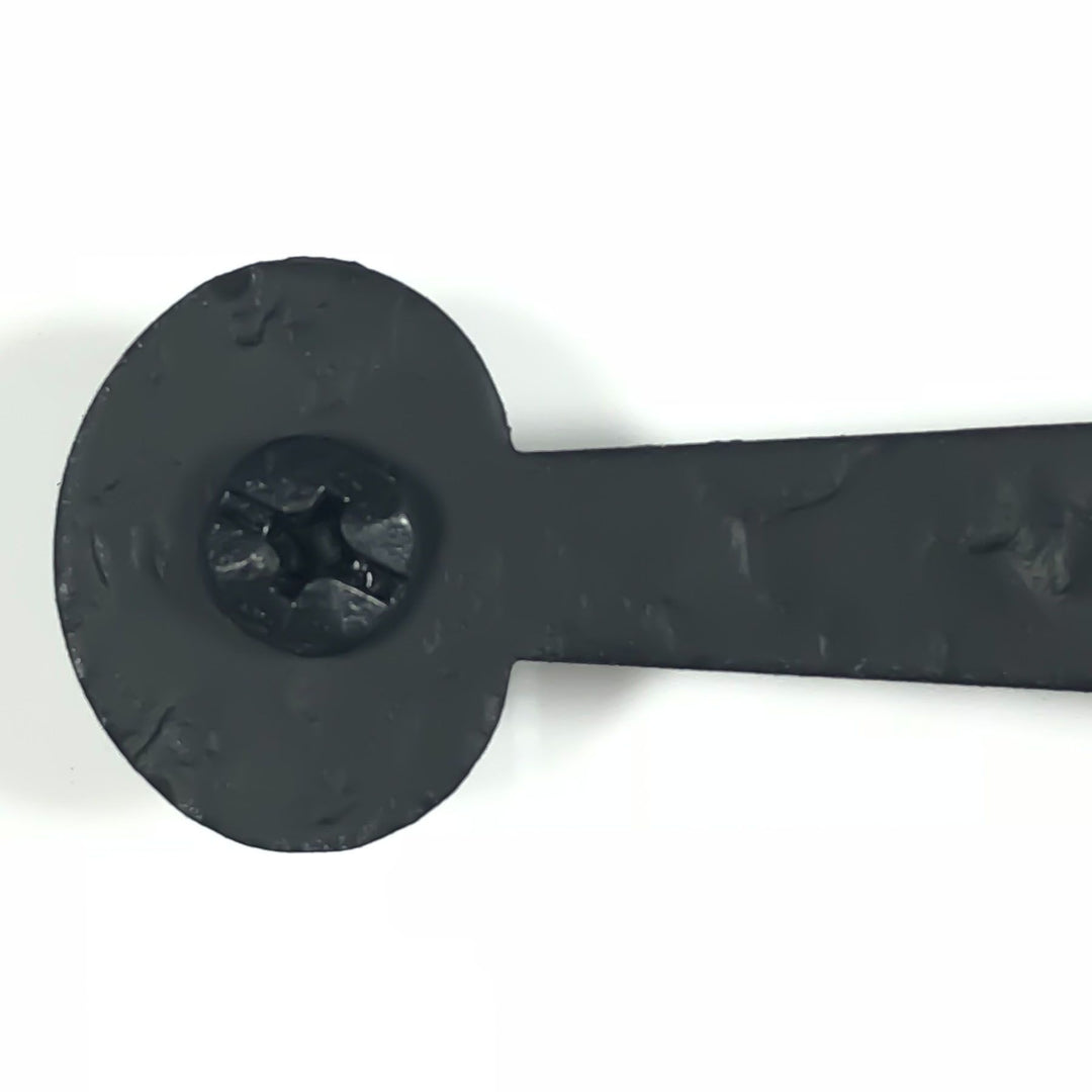 Pair 6 Inch Rough Iron Bean Strap Hinge (Flush Mount)