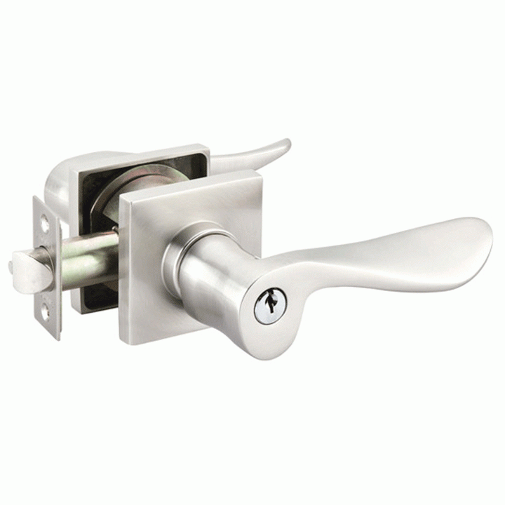 Antique Hardware Emtek Solid Brass Luzern Key In Door Lever with Square Rosette (Several Finish Options) EMTEK LEVER DOOR KNOB