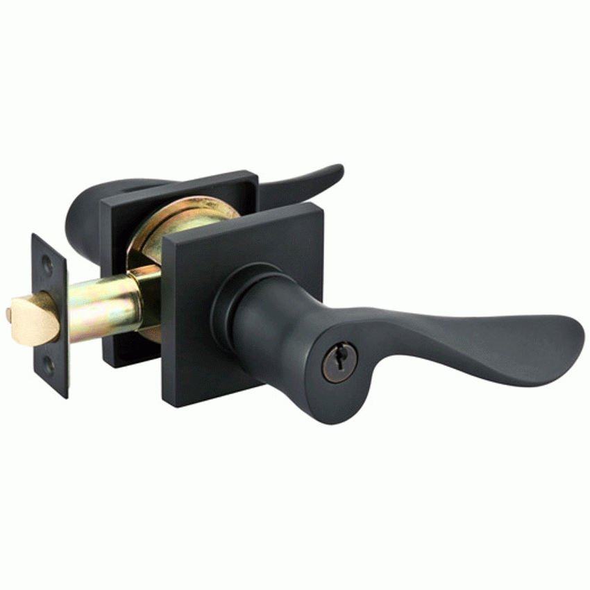 Antique Hardware Emtek Solid Brass Luzern Key In Door Lever with Square Rosette (Several Finish Options) EMTEK LEVER DOOR KNOB