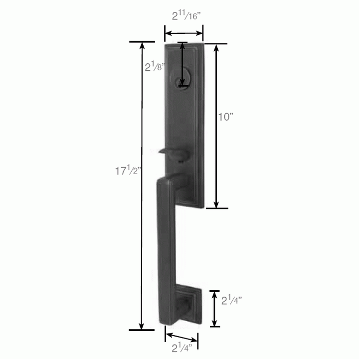 Solid Brass Wilshire Style Double Door Entryway Set