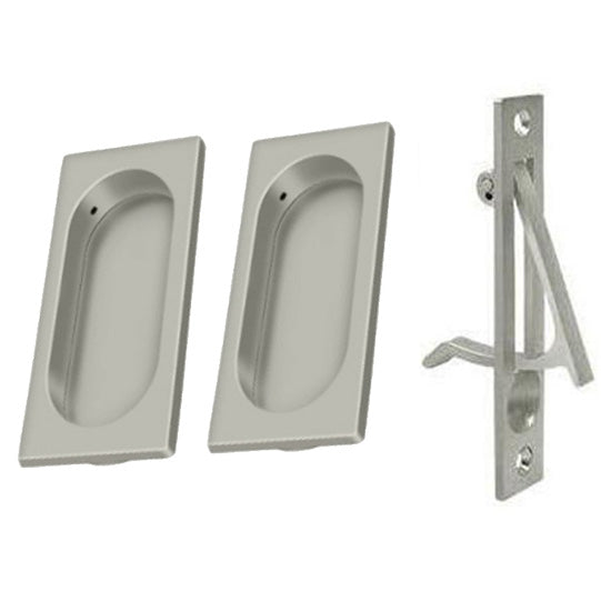 ##Antique Hardware## Square Style Single Pocket Passage Style Door Set (Several Finishes Available)