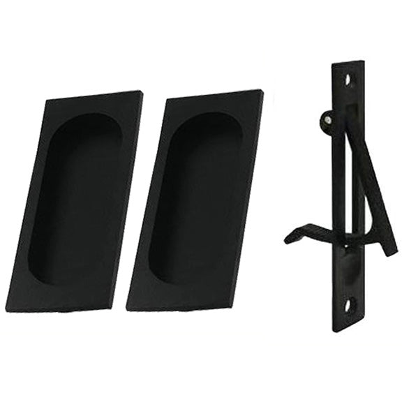 ##Antique Hardware## Square Style Single Pocket Passage Style Door Set (Several Finishes Available)