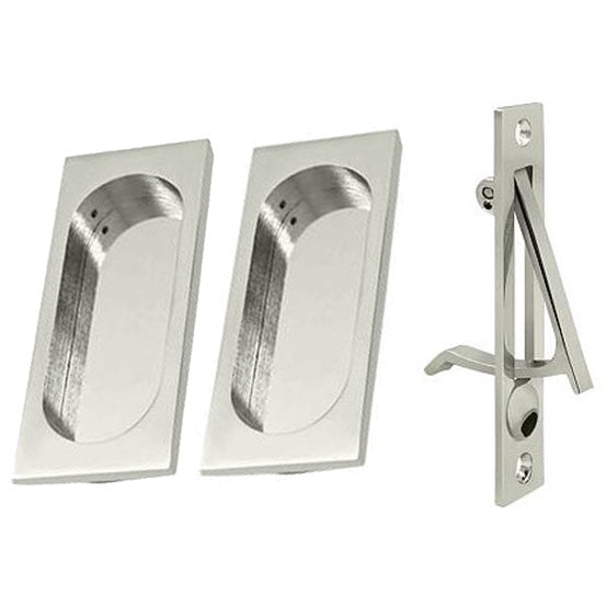 ##Antique Hardware## Square Style Single Pocket Passage Style Door Set (Several Finishes Available)