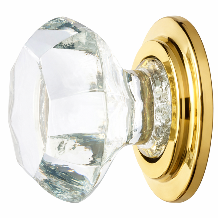 1 3/4 Inch Emtek Old Town Crystal Clear Glass Cabinet and Furniture Knob