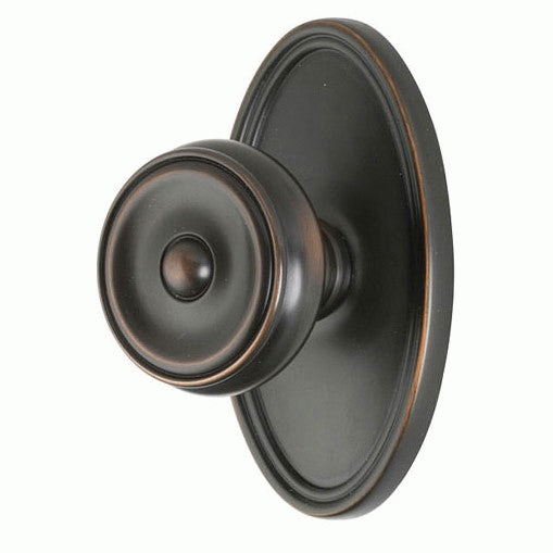 ##Antique Hardware## Solid Brass Waverly Door Knob Set With Oval Rosette (Several Finish Options)