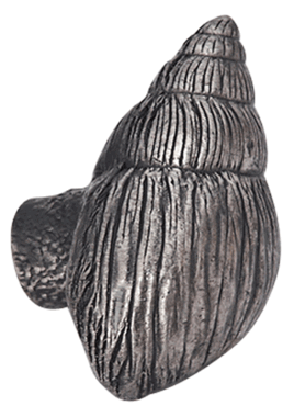 Antique Hardware 1 5/8 Inch Ocean Seaside Nautical Solid Pewter Twisting Conch Seashell Knob (Satin Pewter Finish) Cabinet Knobs & Handles