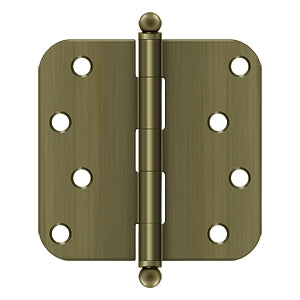 ##Antique Hardware## 4 Inch x 4 Inch Ball Tip Steel Hinge