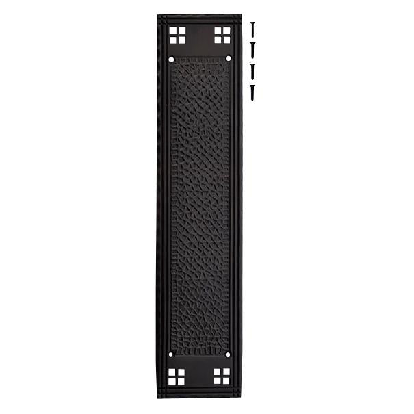##Antique Hardware## 10 Inch Arts & Crafts Style Push Plate (Black Bronze Finish)