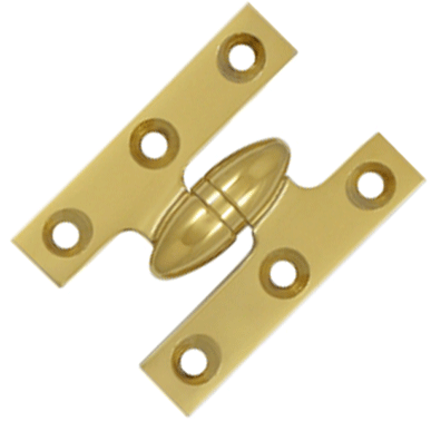 Antique Hardware 2 Inch x 1 1/2 Inch Solid Brass Olive Knuckle Hinge HINGE