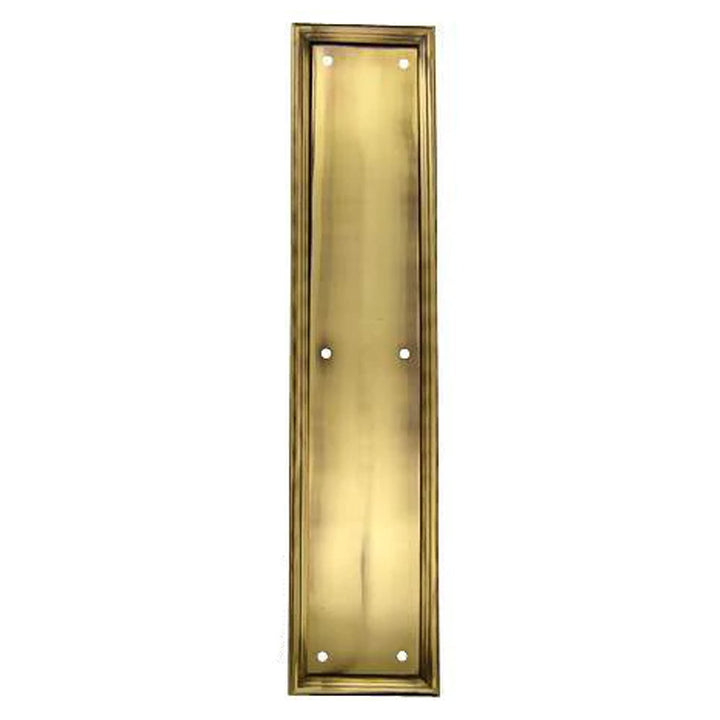 Antique Hardware 15 Inch Solid Brass Framed Push Plate Door Push Plates