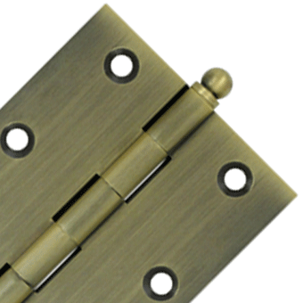 ##Antique Hardware## 3 Inch x 2 1/2 Inch Solid Brass Cabinet Hinges