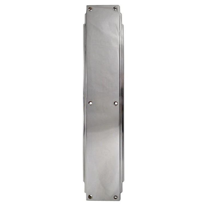 ##Antique Hardware## 14 Inch Solid Brass Art Deco Skyscraper Push Plate