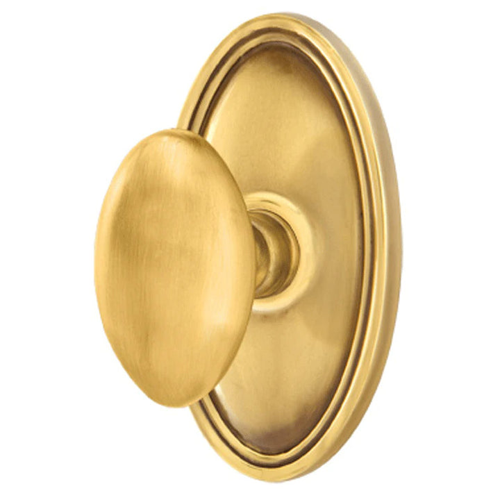 Antique Hardware Emtek Solid Brass Egg Door Knob Set With Oval Rosette EMTEK DOOR KNOB