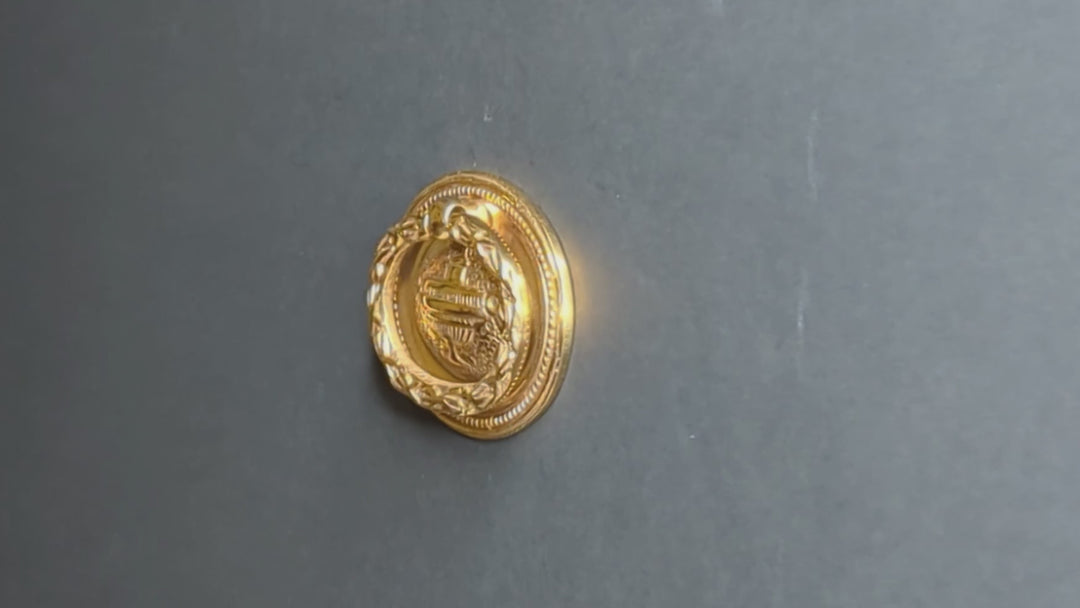 2 7/8 Inch Brass Oval Lamp Ring Pull (Several Finishes Available)