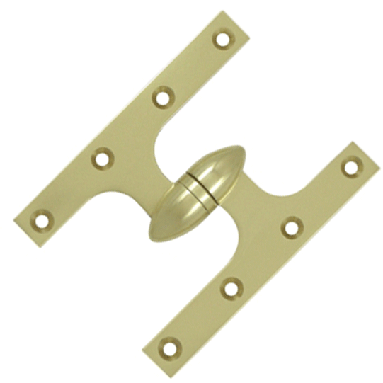 Antique Hardware 6 Inch x 4 1/2 Inch Solid Brass Olive Knuckle Hinge HINGE