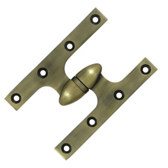 Antique Hardware 6 Inch x 4 Inch Solid Brass Olive Knuckle Hinge HINGE