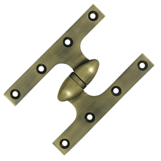 Antique Hardware 6 Inch x 4 Inch Solid Brass Olive Knuckle Hinge HINGE